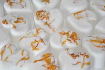 100 x Sicilian Lemon & Calendula Mini Bath Bomb Hearts Vegan Premium Ingredients UK Handmade - Baysoap