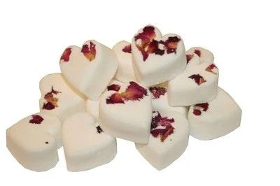 50 x Rose & Ylang Mini Bath Bomb Hearts Vegan Premium Ingredients UK Handmade