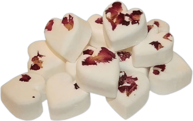 Rose & Ylang Mini Bath Bomb Hearts Vegan Premium Ingredients UK Handmade - Baysoap