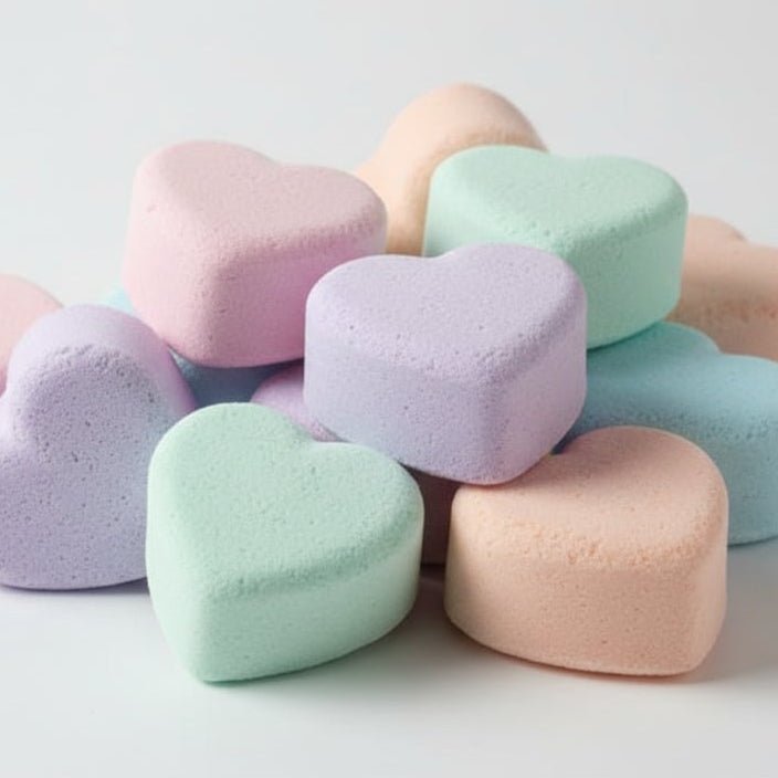 Wholesale CUSTOM Fragrance & Colour 100 Mini Bath Bomb Hearts - UK Handmade - Baysoap